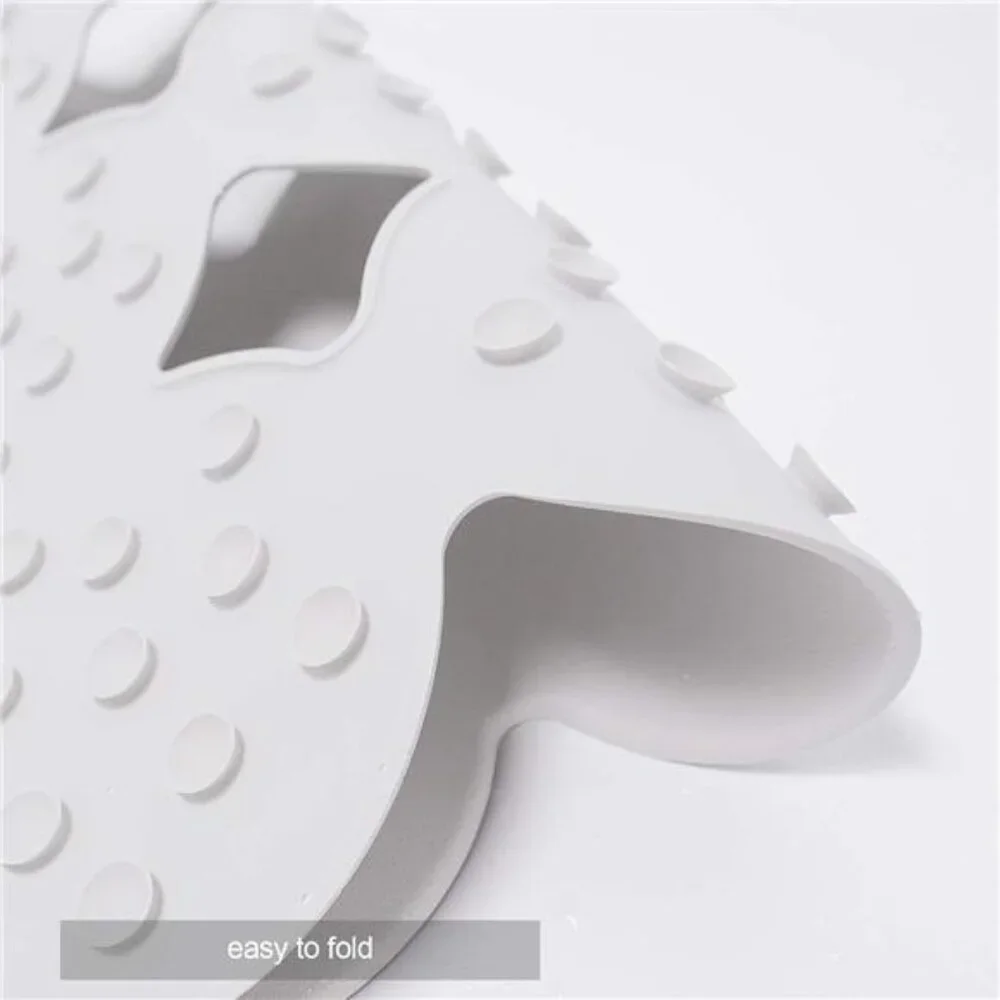 Non Slip Bathtub Mat Shower Mat Rubber Bath Mat Strong Suction Cups White